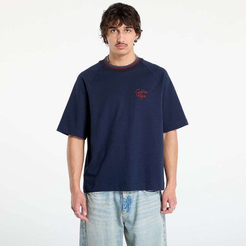 Футболка CALVIN KLEIN Calvin Klein Jeans Men's Tipped Neck T-Shirt темно-синій | LV04RD237G CEF