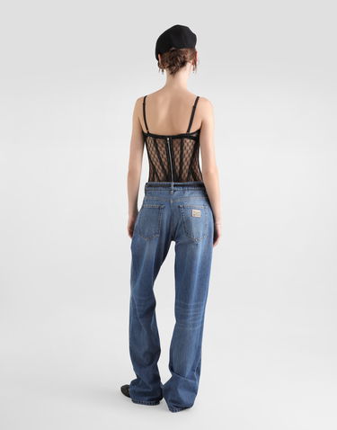 Сорочка Dolce & Gabbana Dolce & Gabbana Mesh Tulle Corset Top чорний | F7AG8TFLSK8N0000, 2