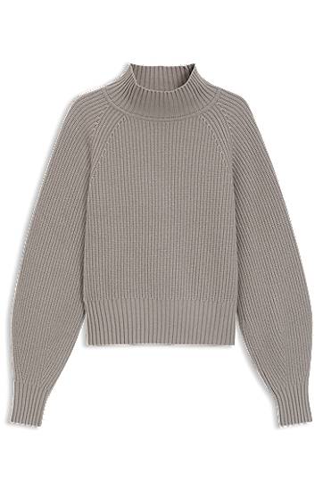 Cветр BOSS Loose-fit rollneck sweater with raglan sleeves Сірий | 50548292