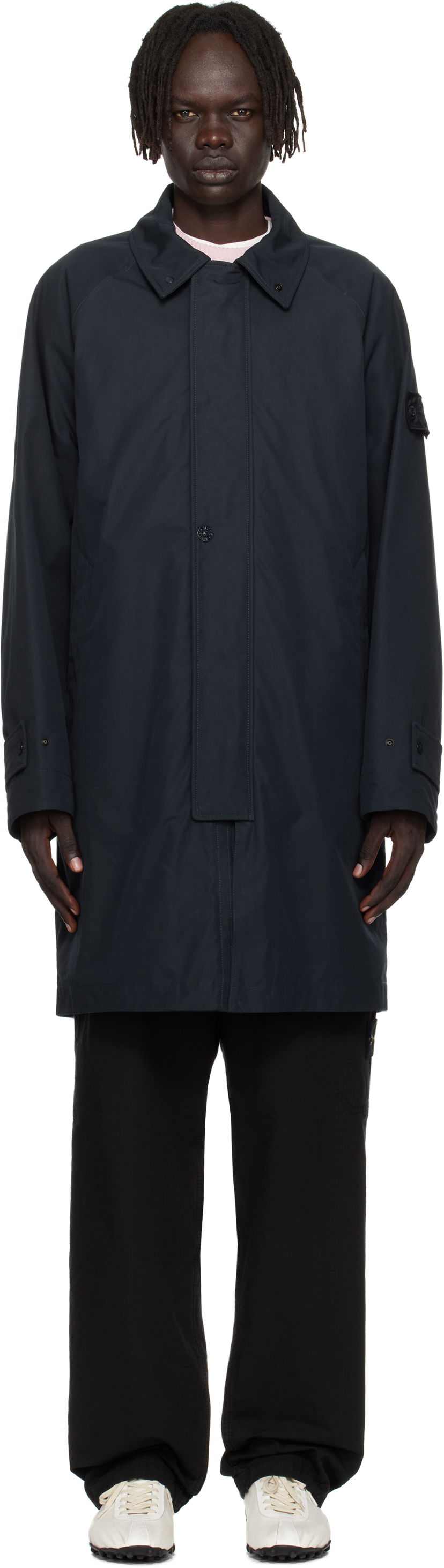 Пальто Stone Island Weatherproof Cotton Canvas Long Coat темно-синій | K2S15 7100018 S00F1
