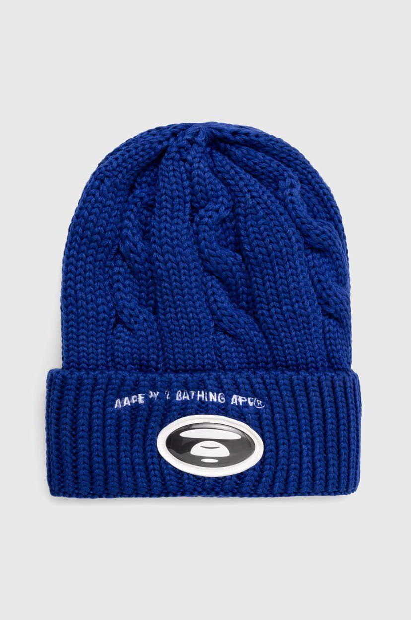 Шапка AAPE by A Bathing Ape AAPE Cable Knit Beanie Синій | AHT5236