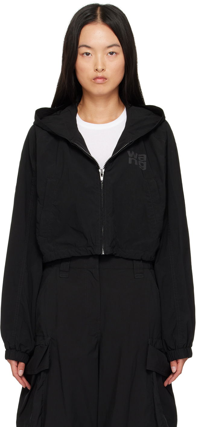 Світшоти Alexander Wang Alexander Wang Logo Cropped Hooded Jacket чорний | 4WC3242087