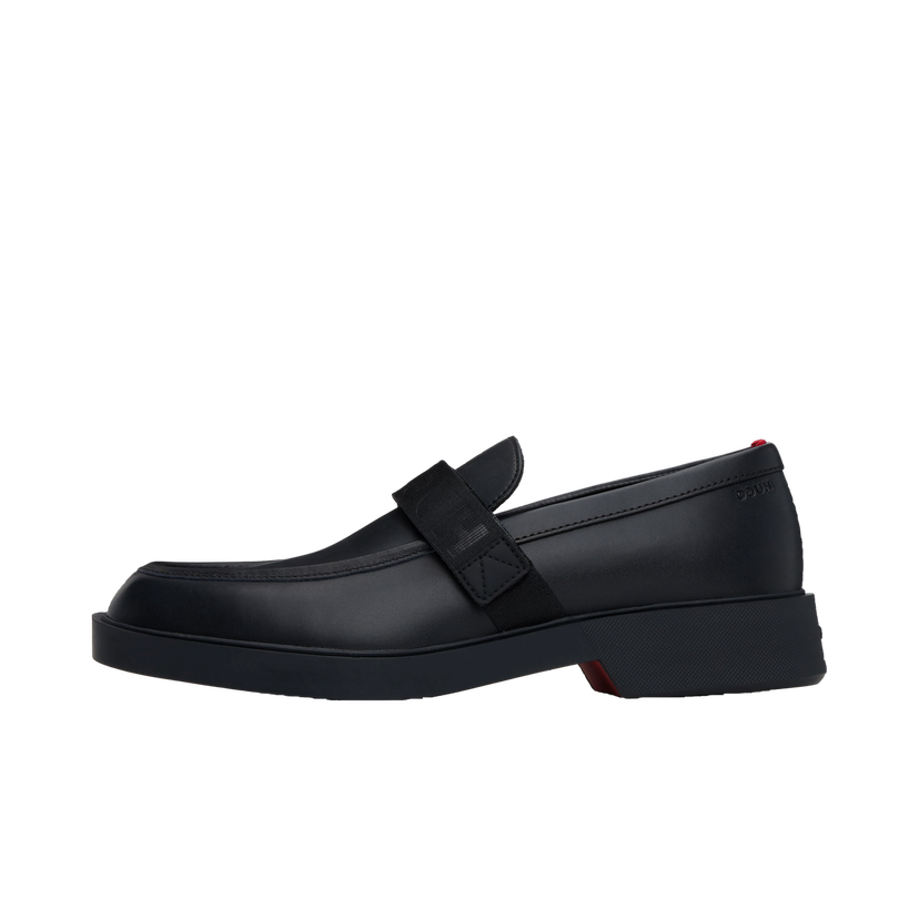 Кросівки та взуття BOSS Hugo Black Leather Loafers чорний | 50536228