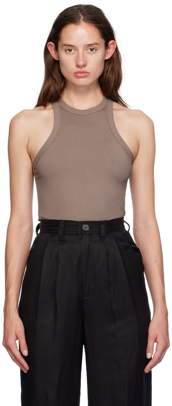 Безрукавка Anine Bing Eva Ribbed Tank Top Коричневий | A-08-10269-BWN27