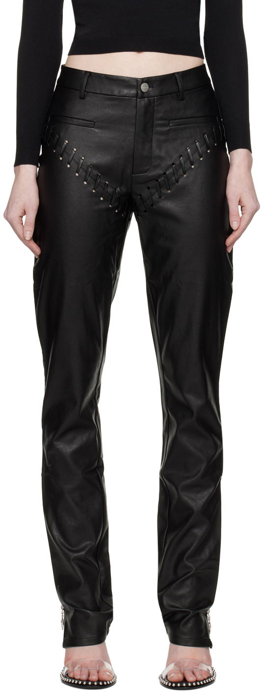 Штани Miaou Miaou Hannah Jewett Edition Faux-Leather Trousers чорний | 1031PUBLK
