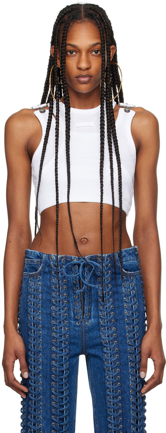 Кроп-топи Jean Paul Gaultier Gaultier Strapped Crop Tank білий | 24/25-U-DB032-J054-01