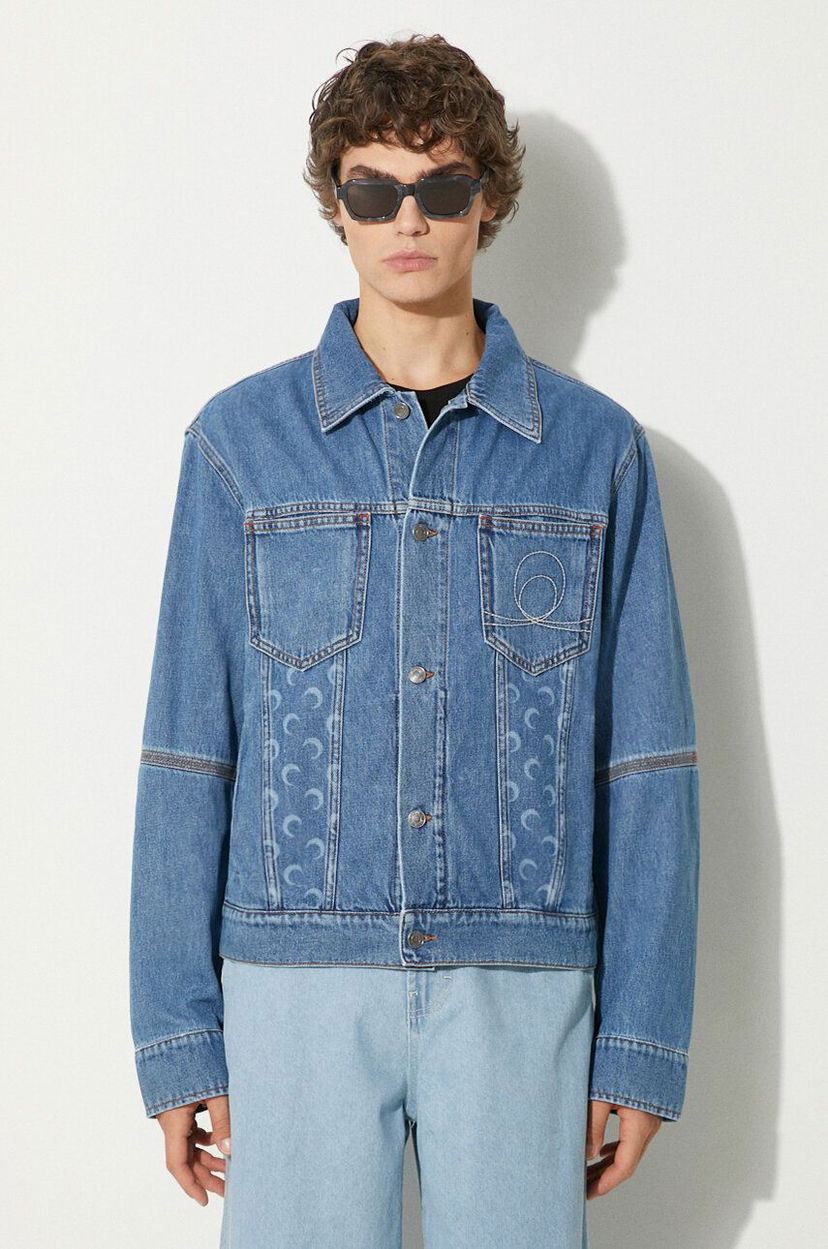 Куртка Marine Serre Denim Trucker Jacket Синій | MJA063A