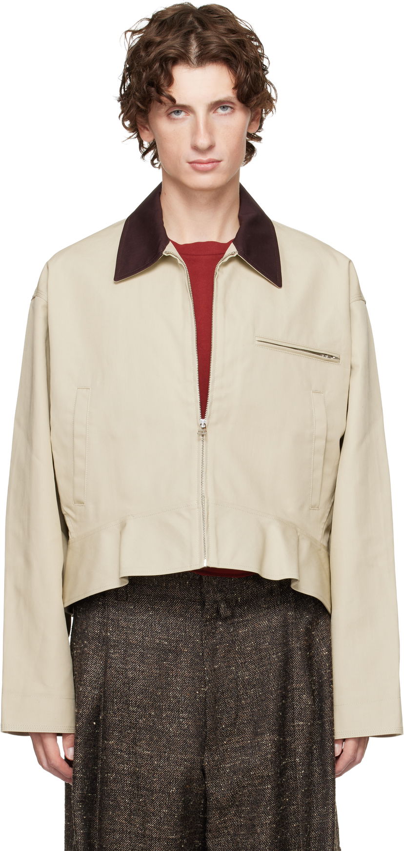 Куртка JW Anderson JW Anderson Curved Hem Jacket бежевий | JK0413-PG1802