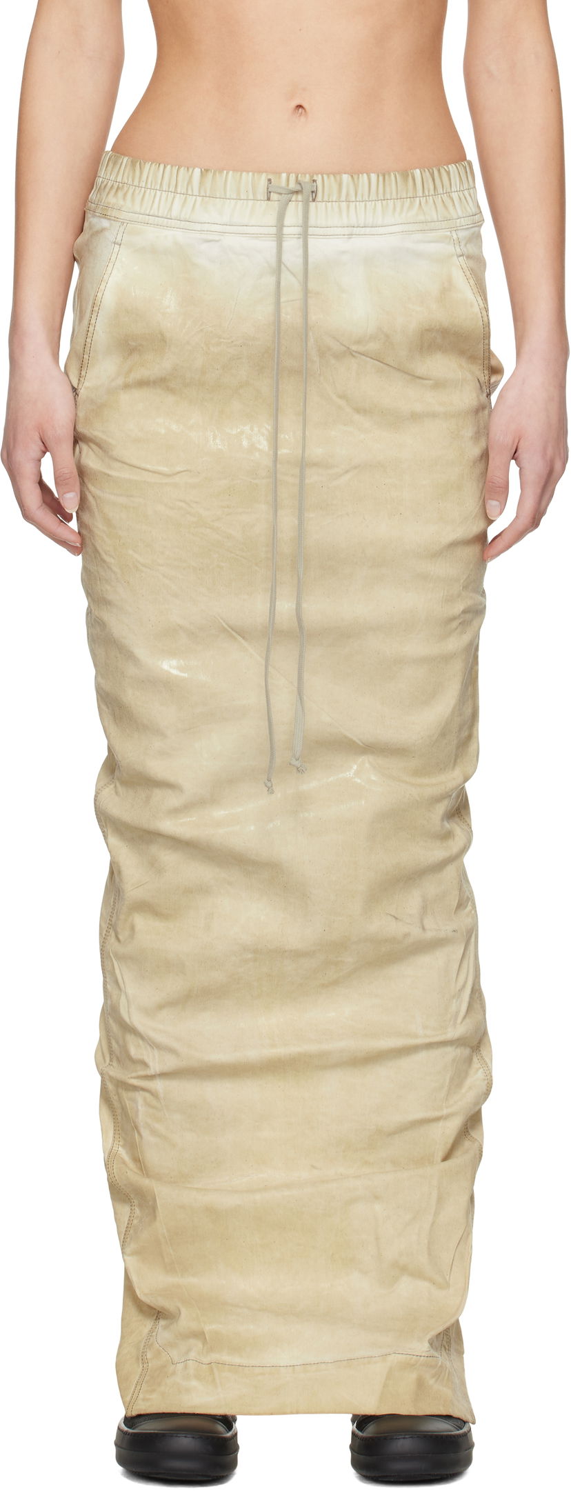 Спідниця Rick Owens Rick Owens DRKSHDW Hollywood Pull On Pillar Denim Maxi Skirt бежевий | DS01E3332 SCF