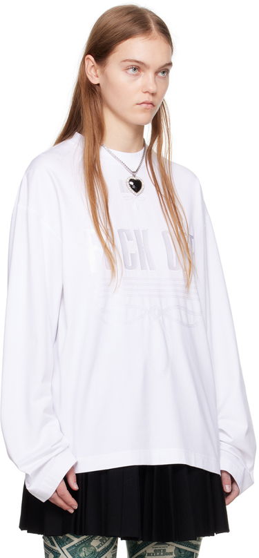 Cветр VETEMENTS VTMNTS Embroidered Long Sleeve T-Shirt білий | VL20LS120W, 1