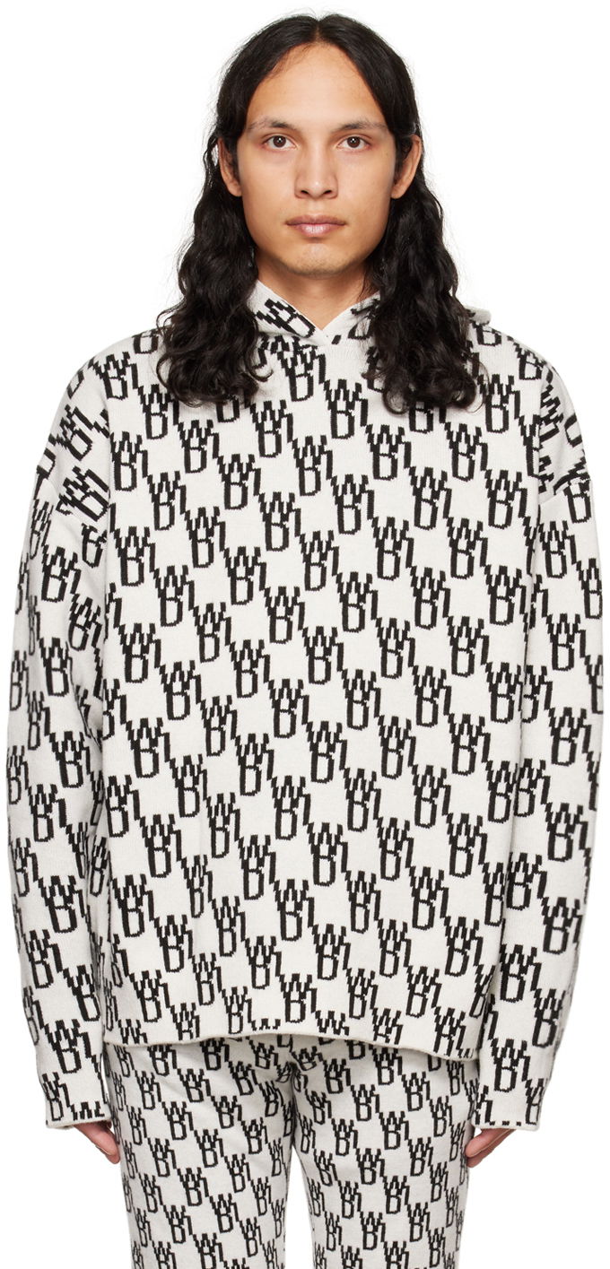 Cветр We11done We11done Graphic Print Hoodie білий | WD-KT3-22-628-U-IV