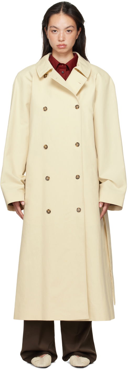 Тренчкот Loulou de Saison Loulou de Saison Kamina Double-Breasted Trench Coat бежевий | KAMINA