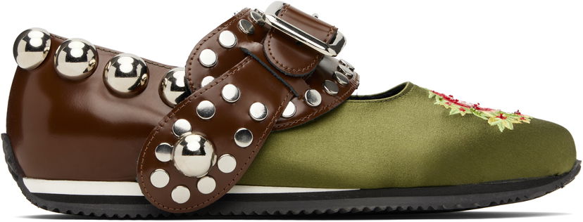 плаття Chopova Lowena Chopova Lowena Spur Strap Mary Jane Ballerina Flats Зелений | 8404