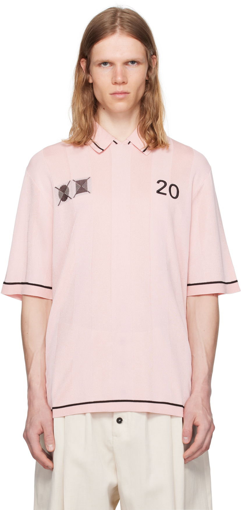 Сорочка поло Jacquemus Jacquemus La Croisière 'The Liga' Polo Shirt Рожевий | 25E255KN542-2432