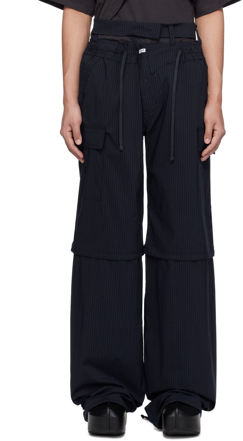 Штани карго Ottolinger Ottolinger Baggy Cargo Pinstripe Pants чорний | 106-200106-02
