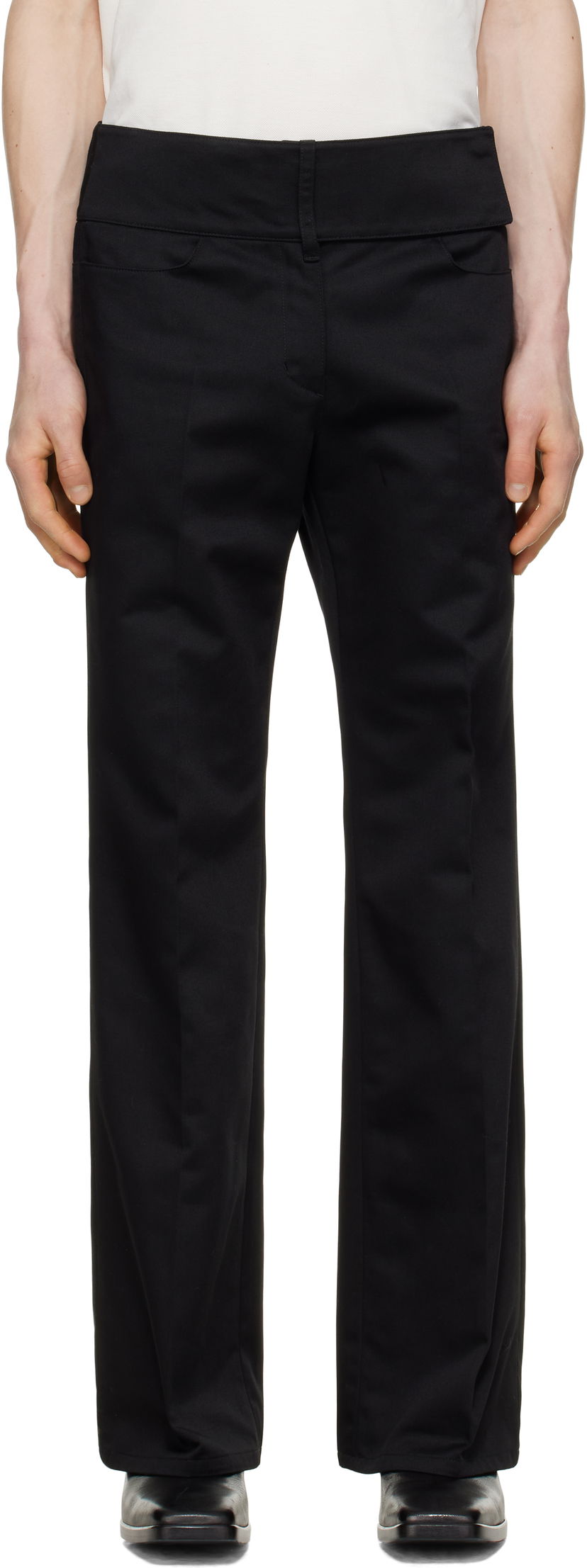 Штани Courrèges Courrèges Belted Bootcut Trousers чорний | 125CPA929PL0178