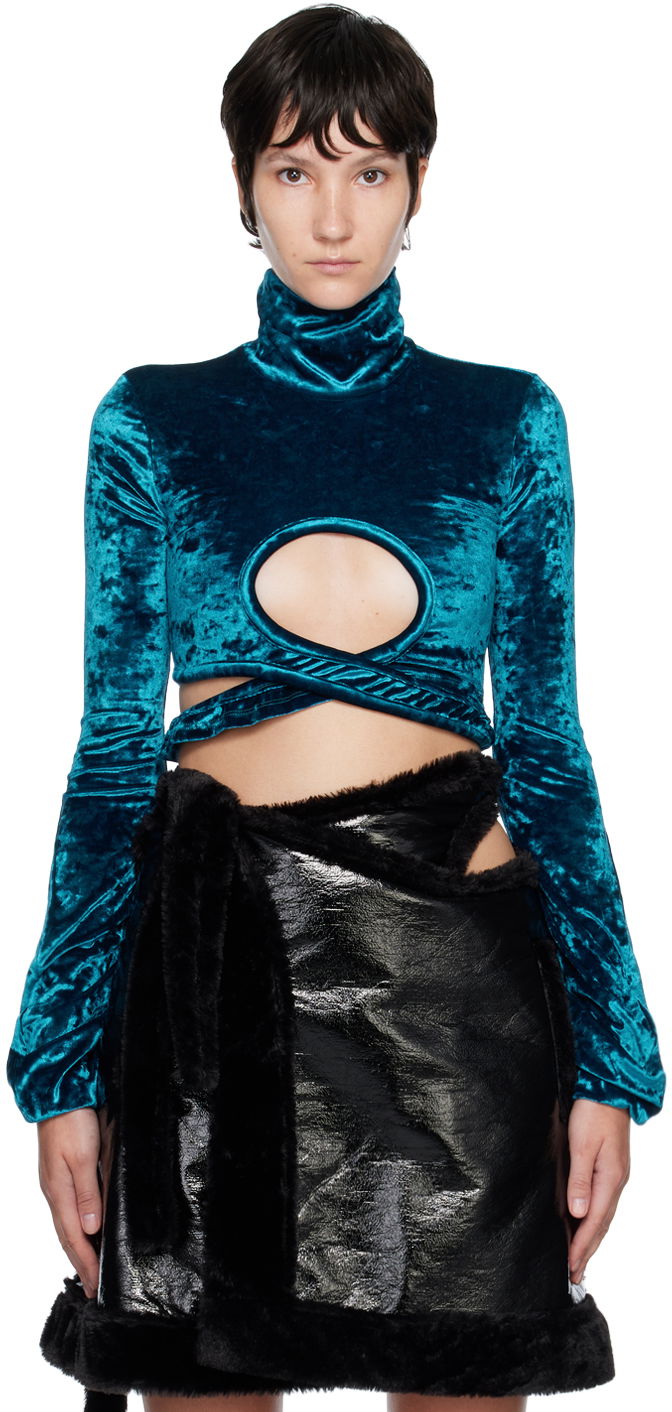 Cветр Ottolinger Ottolinger Wrap Loop Turtleneck Бірюзовий | 401702