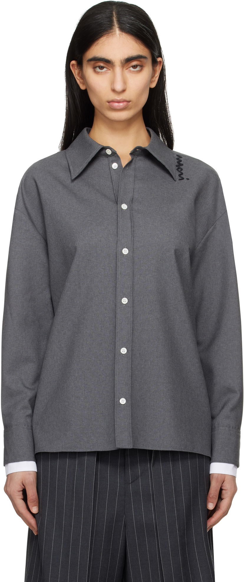 Сорочка Marni Marni Tropical Wool Shirt Сірий | CAMA0613QS TW839