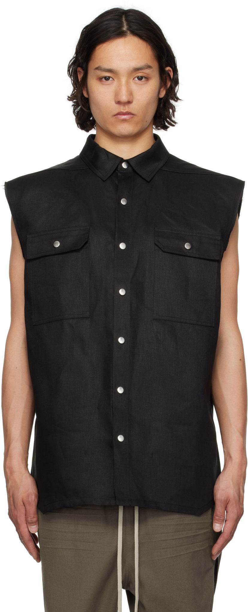 Жилет Rick Owens Rick Owens Hollywood Jumbo Sleeveless Overshirt чорний | RR01E5708 TWL