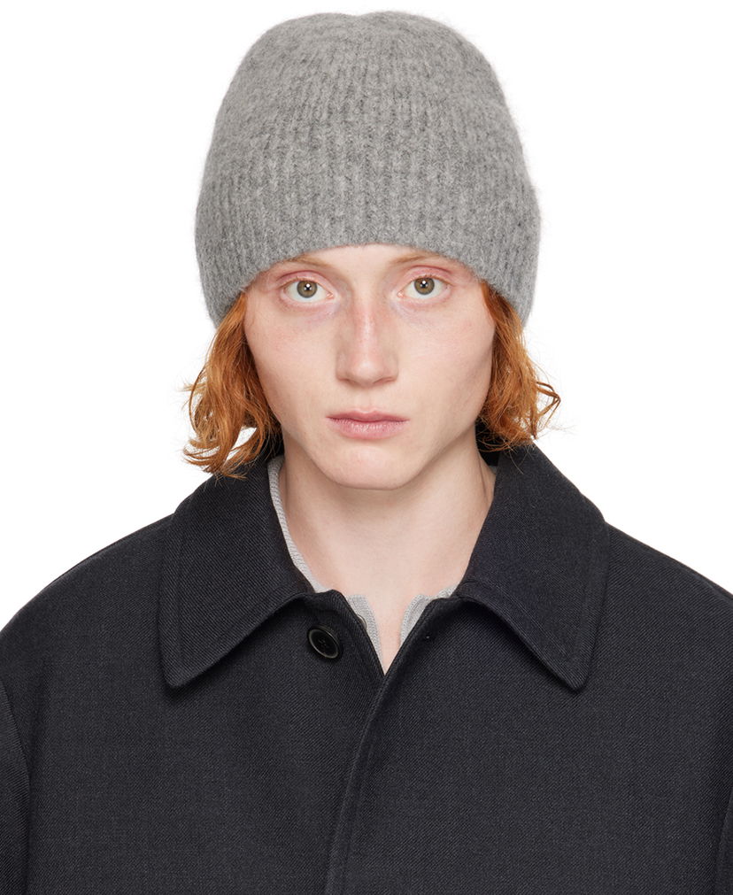 Шапка Dries Van Noten Gray Alpaca & Merino Wool Beanie чорний | 242-021244-9709