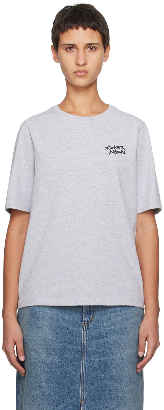 Футболка MAISON KITSUNÉ Handwriting T-Shirt білий | MW00126KJ0119