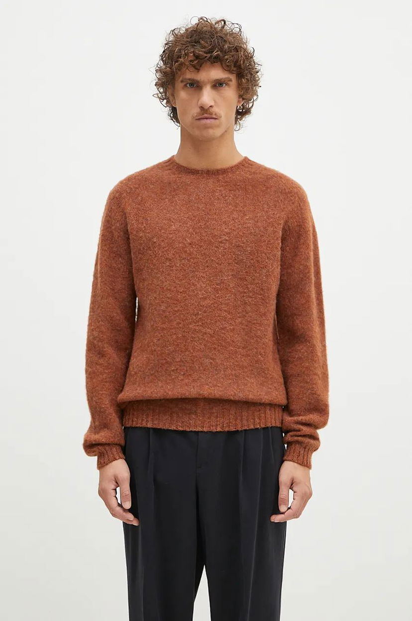 Cветр NORSE PROJECTS Birnir Brushed Lambswool Crewneck Sweater Коричневий | N45.0520.4001