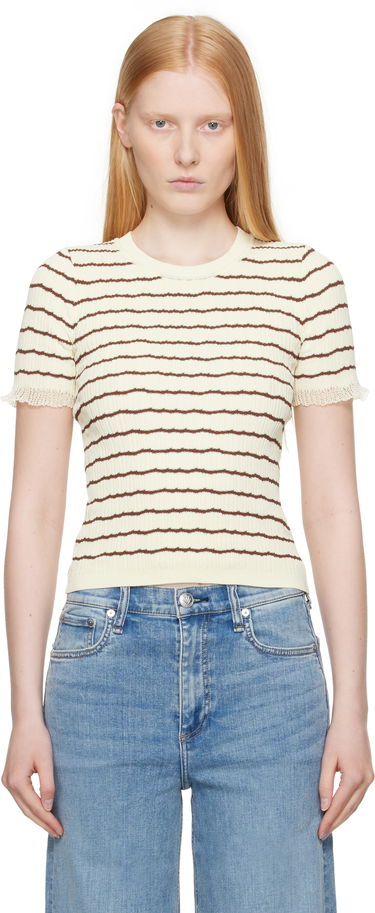 Футболка rag & bone rag & bone Chiara Stripe Crew T-Shirt Жовтий | WAS25P025UG25, 0