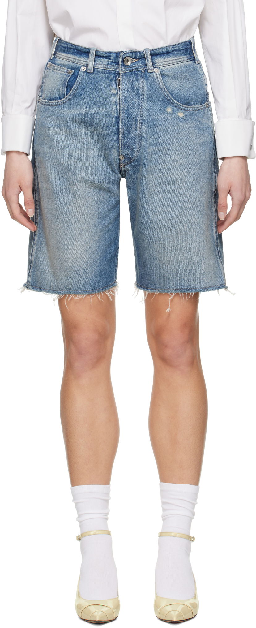 Шорти Maison Margiela Maison Margiela Faded Denim Shorts Синій | S50MU0086 S30383