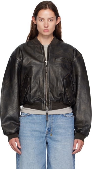 Куртка бомбер Ksubi Ksubi Alpha Crop Leather Bomber Jacket чорний | WFA25JK009, 0