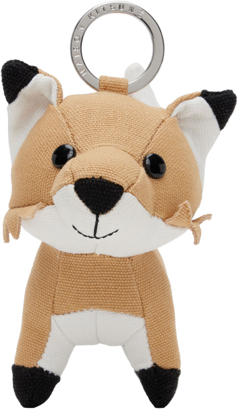 Брелоки MAISON KITSUNÉ Maison Kitsuné Fox Bag Charm Keychain бежевий | OW06906WW0107