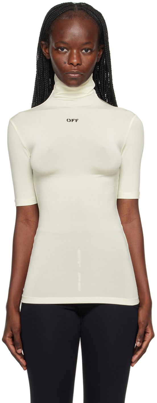 Футболка Off-White Printed T-Shirt бежевий | OWAD137F23JER0010410