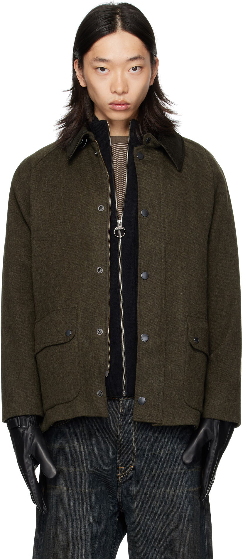 Куртка Barbour Barbour Modified Bedale Wool Jacket Зелений | MWO0299OL71
