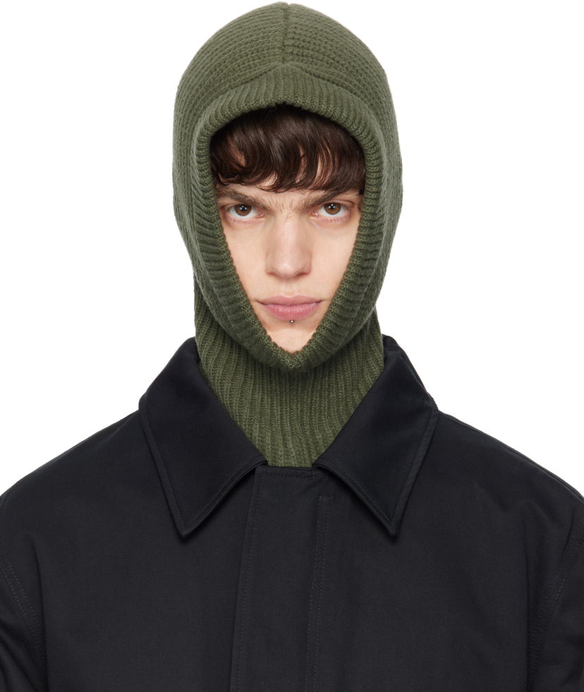 Шапка LEMAIRE Lemaire Lambswool Hooded Balaclava Зелений | AC1147 LK1026