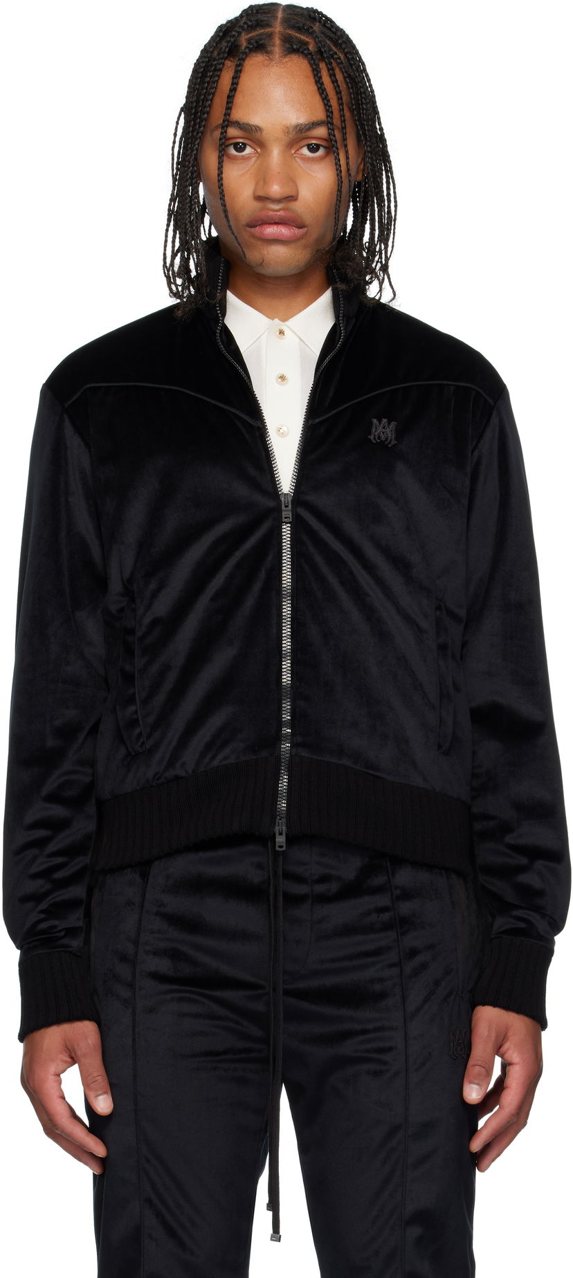 Куртка AMIRI AMIRI Velvet Track Jacket чорний | AMOUTJ1013