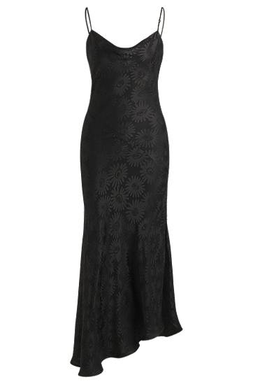 плаття BOSS Floral Jacquard Asymmetrical Hem Dress чорний | 50542863