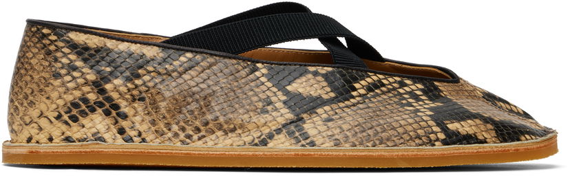 плаття Dries Van Noten Dries Van Noten Leather Ballerina Flats бежевий | MS251-1485