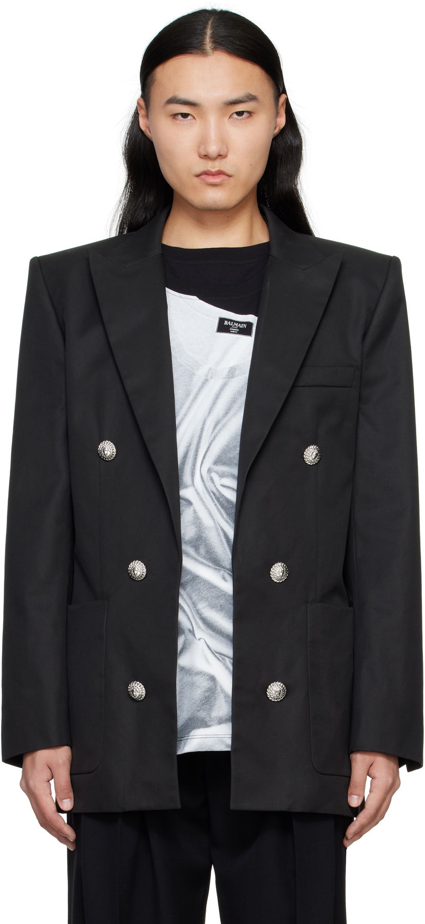 Куртка Balmain Balmain Six-Button Blazer чорний | EH1SG165CF74