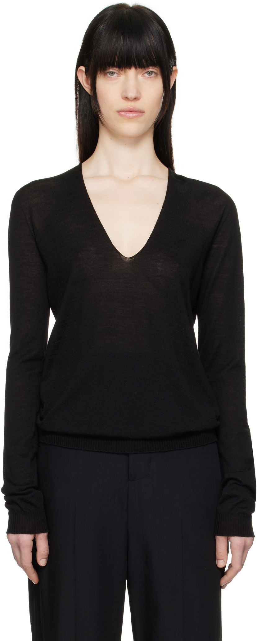 Cветр Rick Owens Rick Owens Hollywood V-Neck Sweater чорний | RP01E7623 M