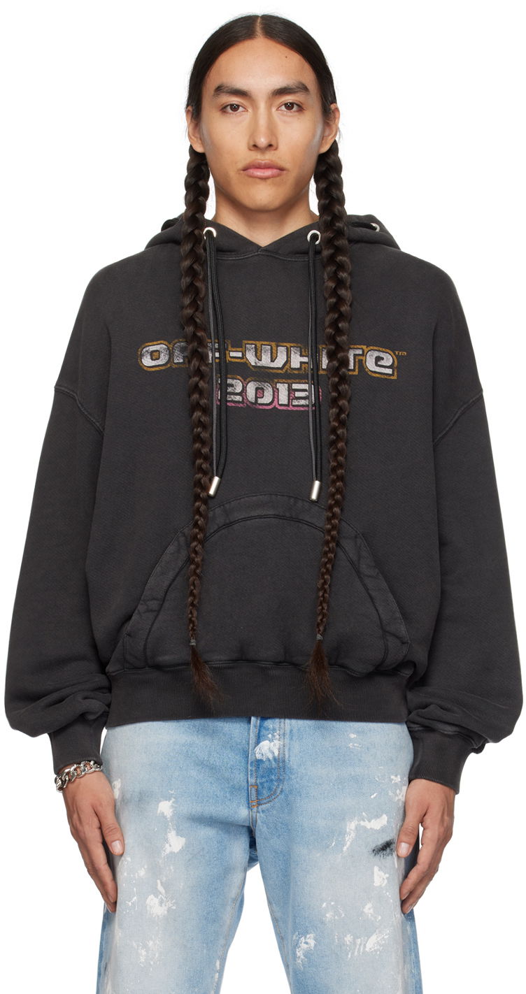 Світшоти Off-White Black Digit Bacchus Hoodie чорний | OMBB119F23FLE0051084
