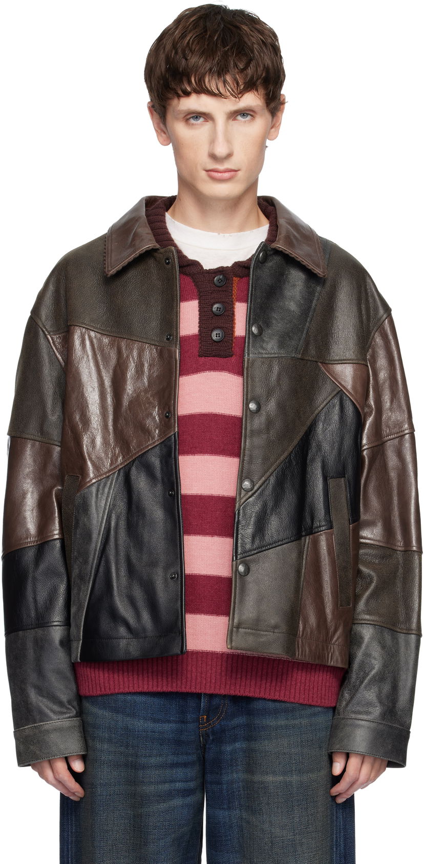 Куртка Andersson Bell Patchwork Leather Jacket Різнокольоровий | awa730u