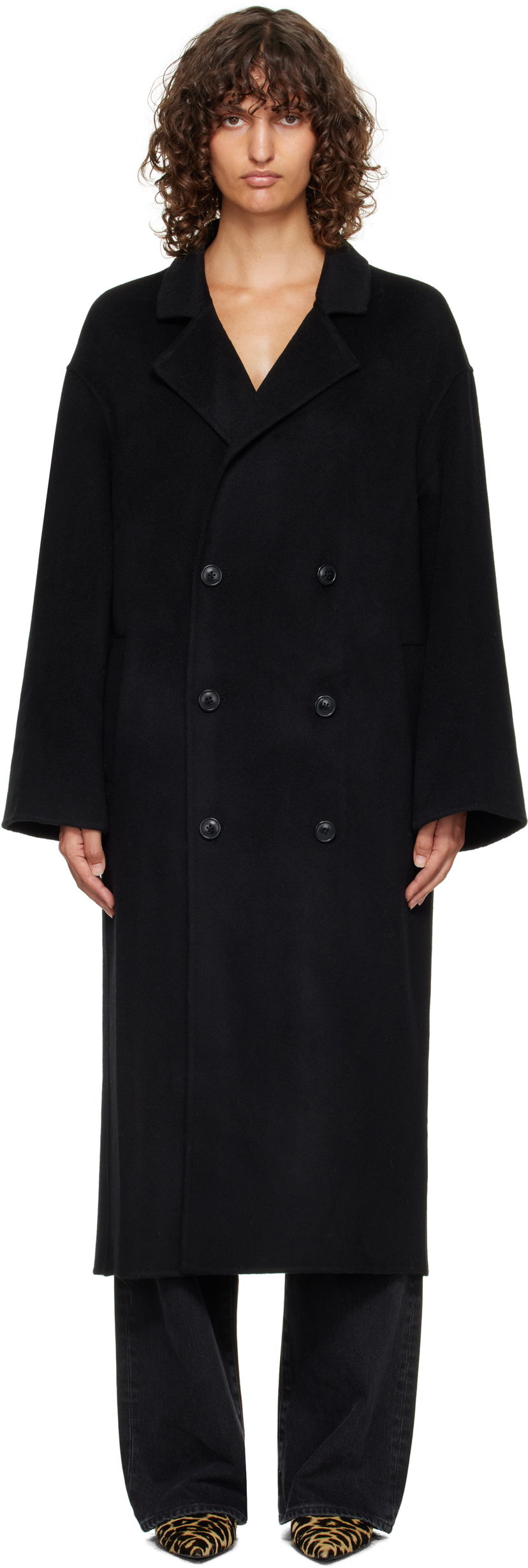 Пальто Loulou de Saison Loulou de Saison Borneo Wool Drap Coat чорний | BORNEO LDS