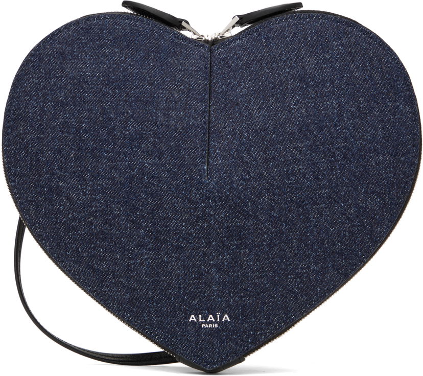 Сумочка Alaïa ALAÏA 'Le Coeur' Denim Heart Bag Синій | AA1P003CA284