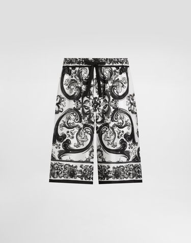 Шорти Dolce & Gabbana Dolce & Gabbana Majolica Print Silk Twill Shorts білий | GV37ATHI1S6HX5DQ, 0