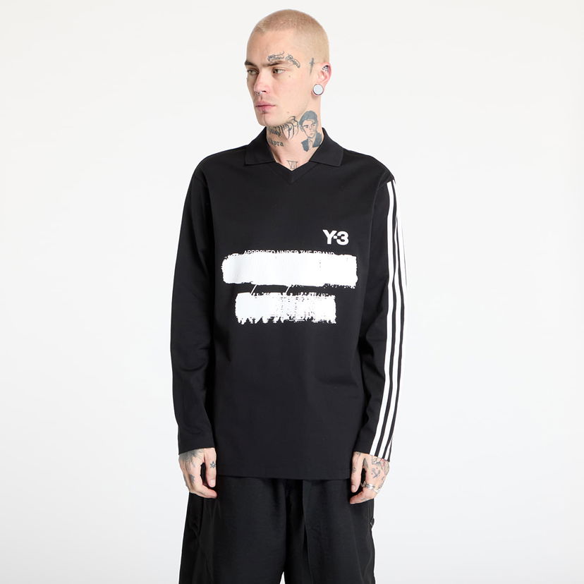 Сорочка поло Y-3 Graphic Logo Long Sleeve Top чорний | JN4876