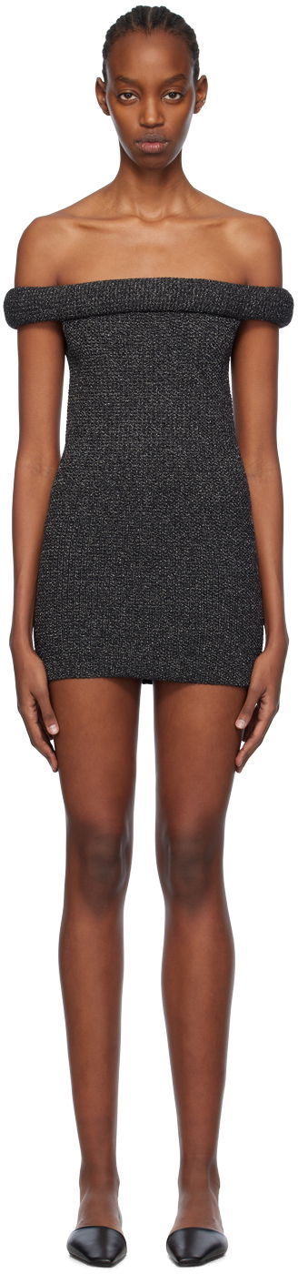 плаття TOTEME TOTEME Roll Off-Shoulder Minidress Сірий | 241-WRT1066-YA0031
