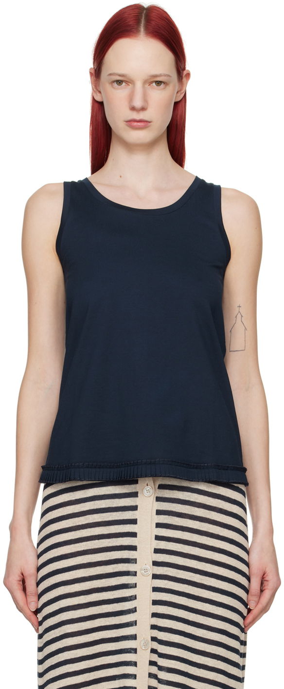Безрукавка Max Mara Max Mara Racer Tank Top темно-синій | 2419941023600