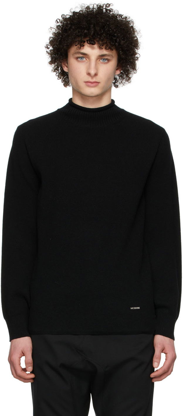 Cветр We11done Cashmere Mock Neck Sweater чорний | WD-KT1-22-653-U-BK