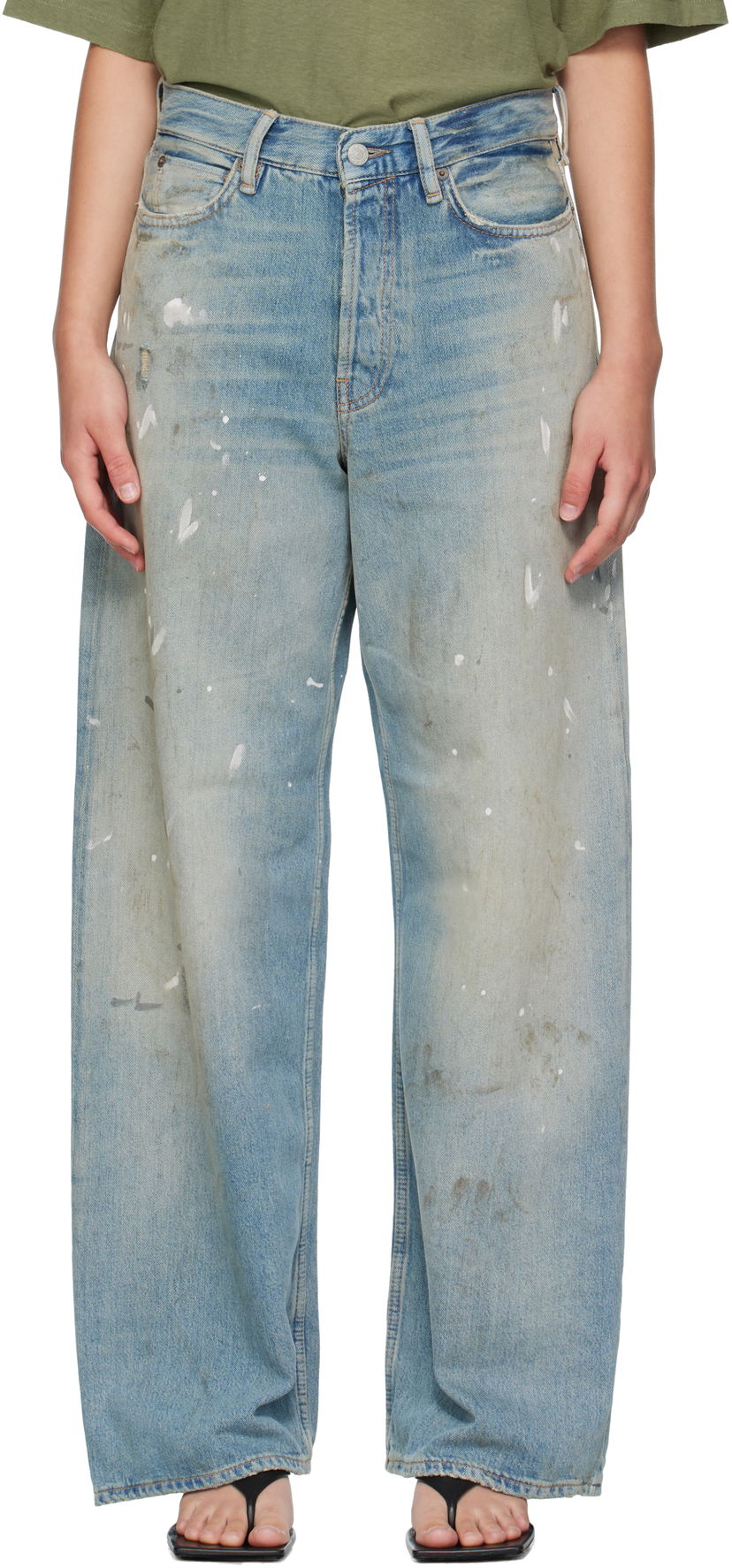 Джинси Acne Studios Acne Studios 1981 U Paint Splatter Jeans Синій | C00096-