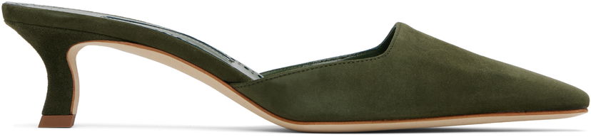 Догляд за взуттям Manolo Blahnik Manolo Blahnik Moiramu Suede Mules Зелений | 225-1957-0003
