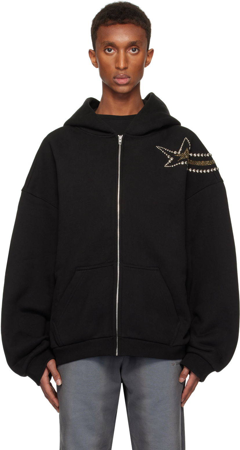 Світшоти We11done We11done Meteor Zip Hoodie чорний | WD-TJ3-24-864-U-BK